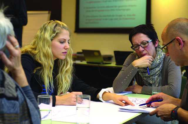 Team discussing a structured business process before CRM implementation